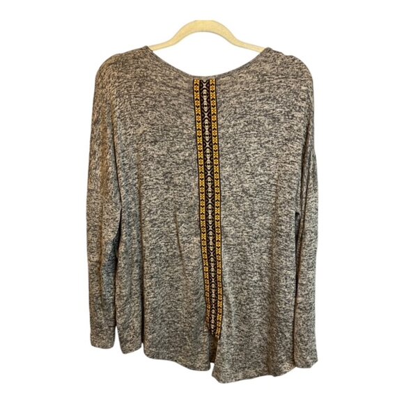 One World Sweater Women's Size XL V-Neck Long Sleeve Gray - Picture 2 of 4